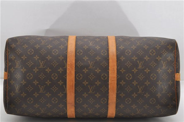 Auth Louis Vuitton Monogram Keepall Bandouliere 55 Boston Bag M41414 LV 7012D