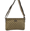 Authentic GUCCI Sherry Line Shoulder Bag GG Canvas Leather 189749 Khaki 7015I