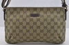 Authentic GUCCI Sherry Line Shoulder Bag GG Canvas Leather 189749 Khaki 7015I