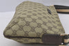 Authentic GUCCI Sherry Line Shoulder Bag GG Canvas Leather 189749 Khaki 7015I