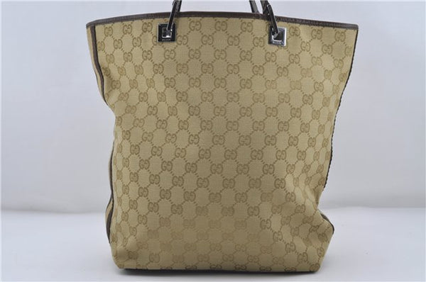 Auth GUCCI Sherry Line Shoulder Tote Bag GG Canvas Leather 31243 Beige 7016D