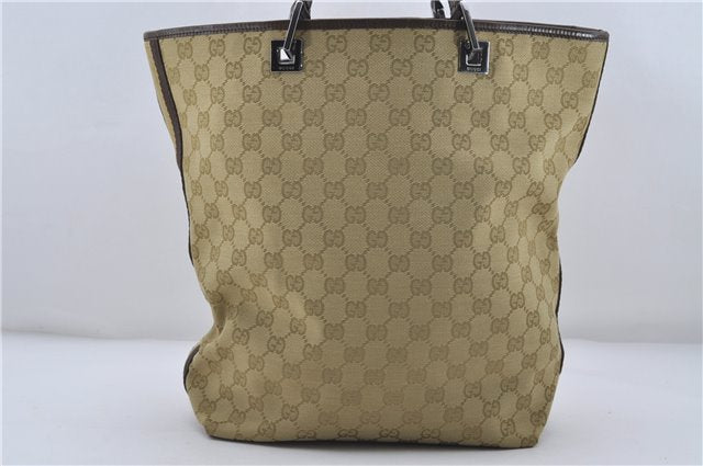 Auth GUCCI Sherry Line Shoulder Tote Bag GG Canvas Leather 31243 Beige 7016D