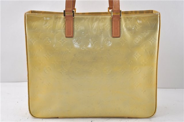 Authentic LOUIS VUITTON Vernis Columbus Shoulder Tote Bag Yellow M91028 LV 7017C