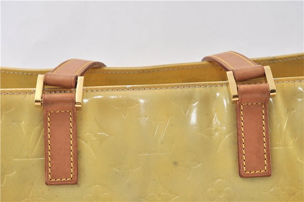 Authentic LOUIS VUITTON Vernis Columbus Shoulder Tote Bag Yellow M91028 LV 7017C