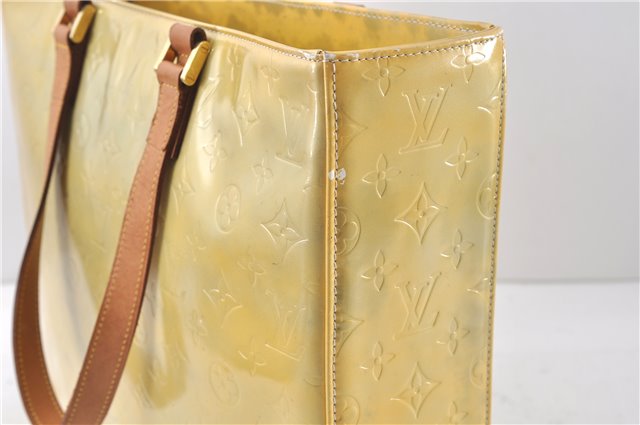 Authentic LOUIS VUITTON Vernis Columbus Shoulder Tote Bag Yellow M91028 LV 7017C