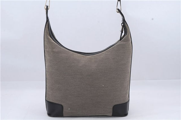 Authentic GUCCI Shoulder Hand Bag Canvas Leather 0014204 Gray Black 7017D