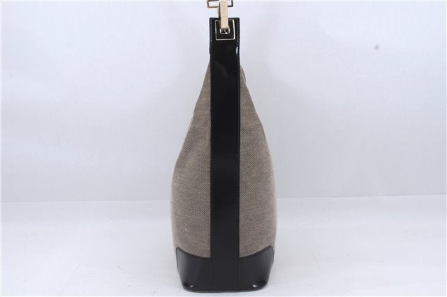 Authentic GUCCI Shoulder Hand Bag Canvas Leather 0014204 Gray Black 7017D