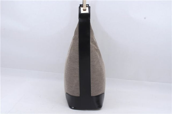 Authentic GUCCI Shoulder Hand Bag Canvas Leather 0014204 Gray Black 7017D