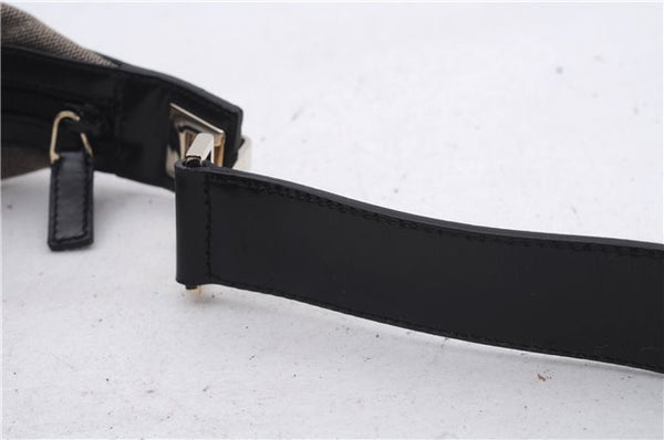 Authentic GUCCI Shoulder Hand Bag Canvas Leather 0014204 Gray Black 7017D