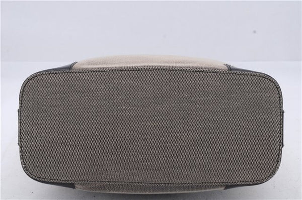 Authentic GUCCI Shoulder Hand Bag Canvas Leather 0014204 Gray Black 7017D