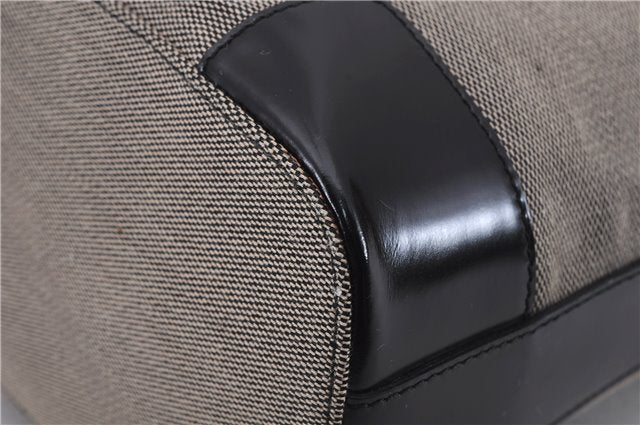 Authentic GUCCI Shoulder Hand Bag Canvas Leather 0014204 Gray Black 7017D