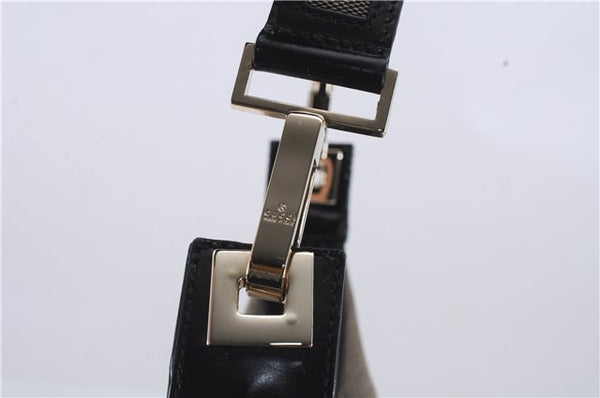 Authentic GUCCI Shoulder Hand Bag Canvas Leather 0014204 Gray Black 7017D