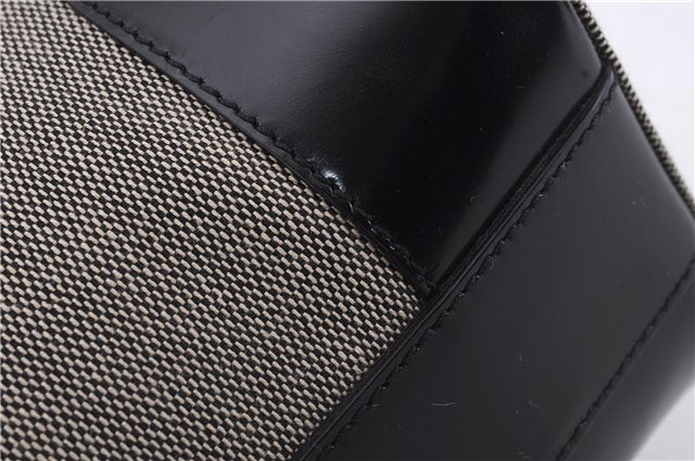 Authentic GUCCI Shoulder Hand Bag Canvas Leather 0014204 Gray Black 7017D