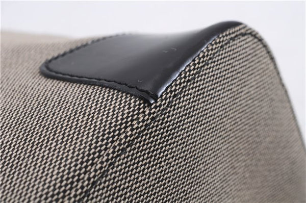 Authentic GUCCI Shoulder Hand Bag Canvas Leather 0014204 Gray Black 7017D