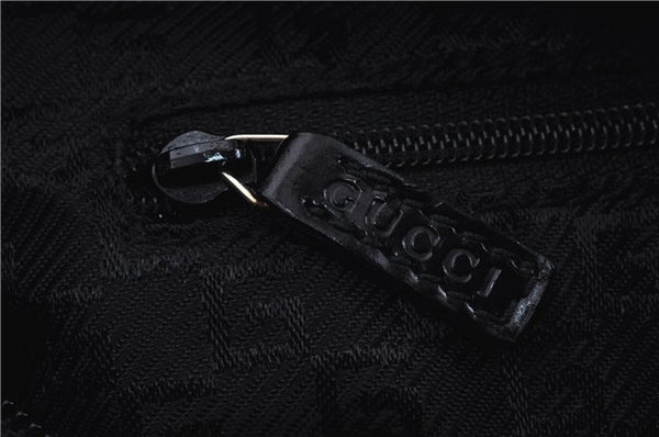 Authentic GUCCI Shoulder Hand Bag Canvas Leather 0014204 Gray Black 7017D