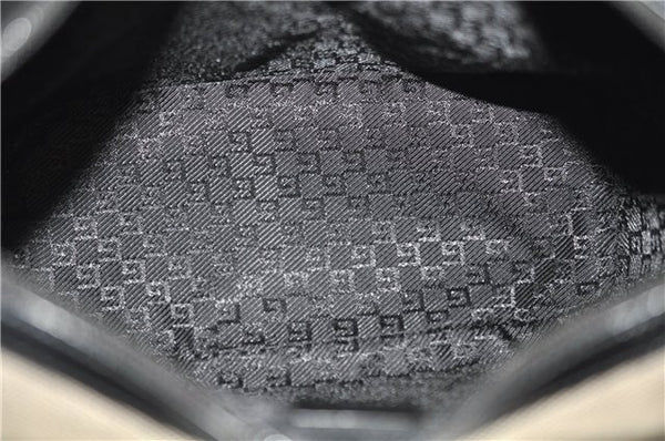 Authentic GUCCI Shoulder Hand Bag Canvas Leather 0014204 Gray Black 7017D