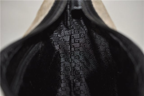 Authentic GUCCI Shoulder Hand Bag Canvas Leather 0014204 Gray Black 7017D