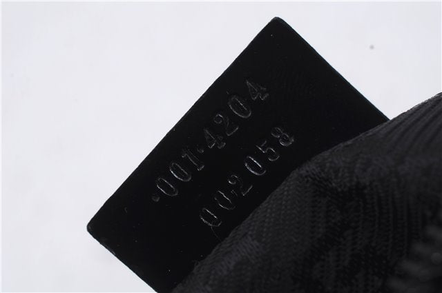 Authentic GUCCI Shoulder Hand Bag Canvas Leather 0014204 Gray Black 7017D