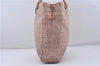 Authentic FENDI Zucchino Shoulder Hand Bag Canvas Leather Pink Beige 7021D