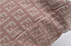 Authentic FENDI Zucchino Shoulder Hand Bag Canvas Leather Pink Beige 7021D