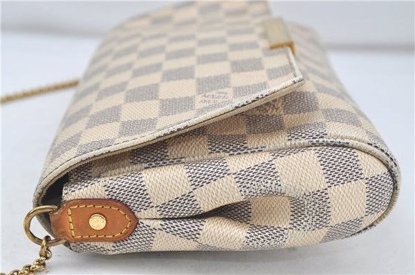 Auth Louis Vuitton Damier Azur Favorite MM Shoulder Clutch Bag N41275 LV 7022D