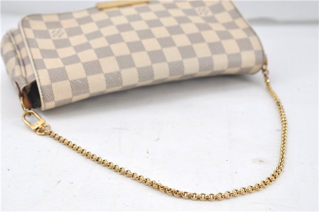 Auth Louis Vuitton Damier Azur Favorite MM Shoulder Clutch Bag N41275 LV 7022D