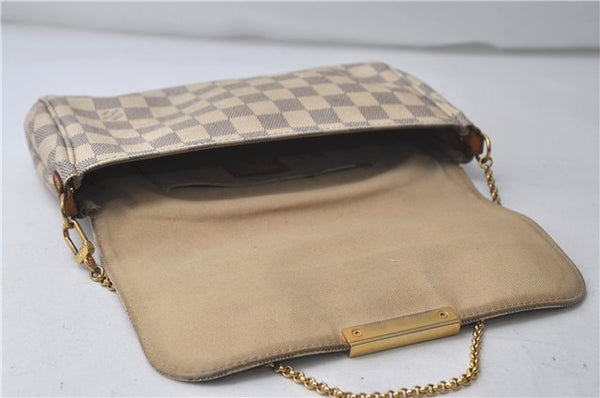 Auth Louis Vuitton Damier Azur Favorite MM Shoulder Clutch Bag N41275 LV 7022D