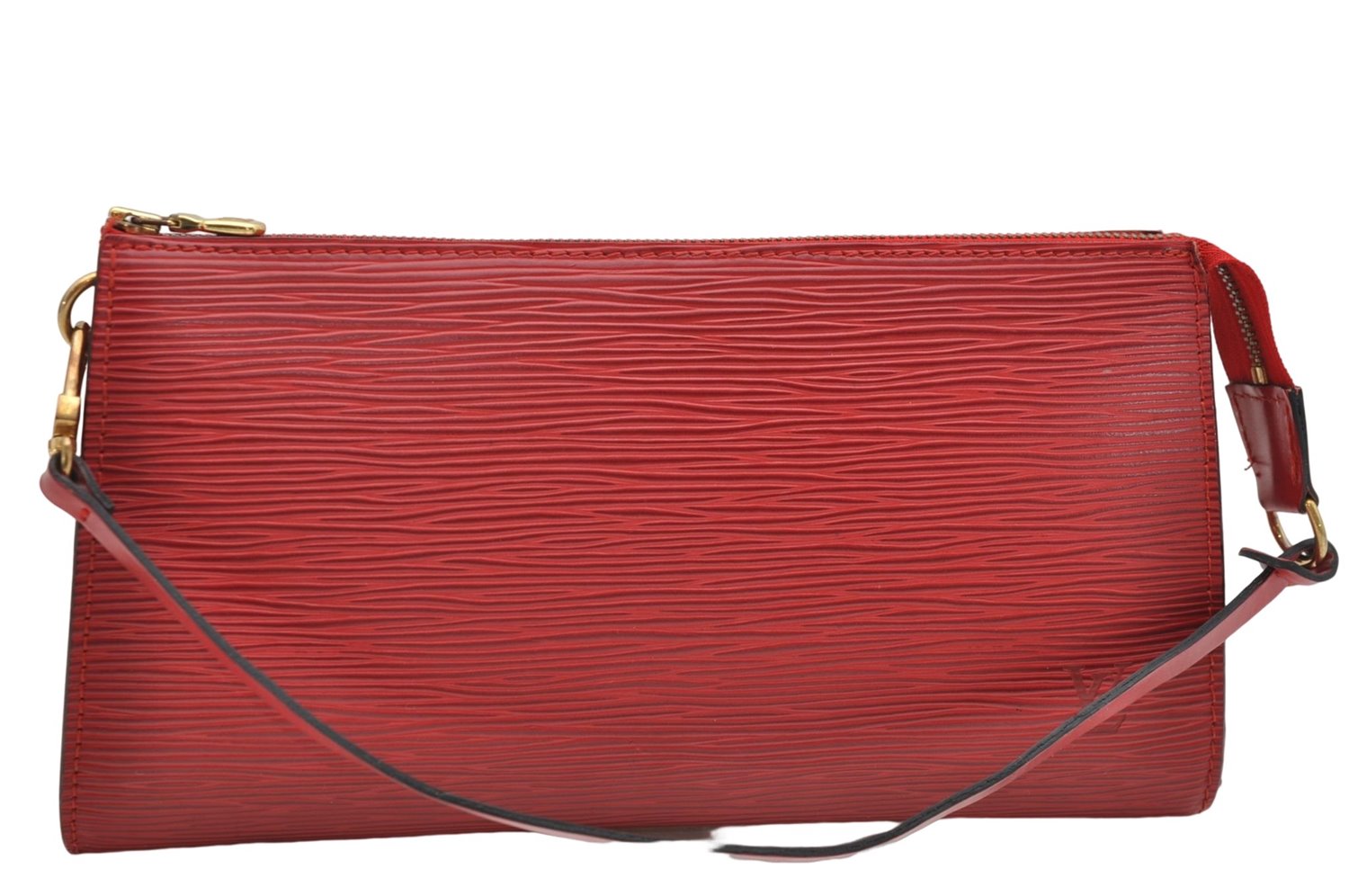 Authentic Louis Vuitton Epi Pochette Accessoires Pouch Red M52947 LV 7025D