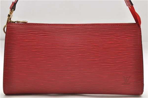 Authentic Louis Vuitton Epi Pochette Accessoires Pouch Red M52947 LV 7025D