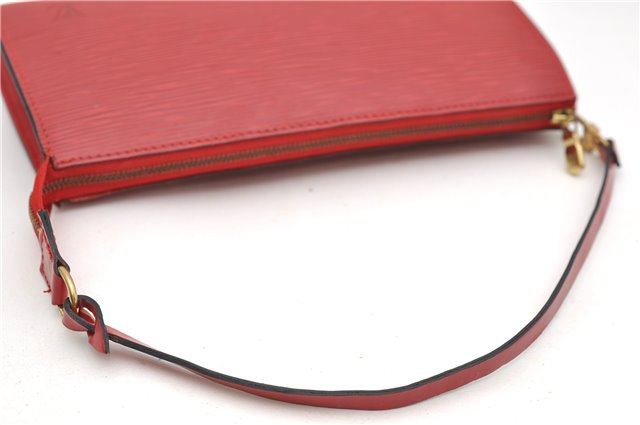 Authentic Louis Vuitton Epi Pochette Accessoires Pouch Red M52947 LV 7025D