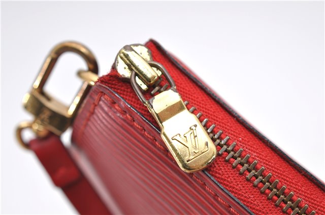 Authentic Louis Vuitton Epi Pochette Accessoires Pouch Red M52947 LV 7025D