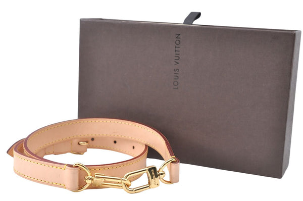 Authentic Louis Vuitton Leather Shoulder Strap Beige 17.3-29.5" LV Box 7027A