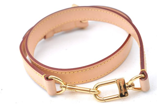 Authentic Louis Vuitton Leather Shoulder Strap Beige 17.3-29.5" LV Box 7027A