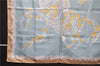 Authentic HERMES Carre 90 Scarf Flower Motif Silk Brown Blue Box 7027D