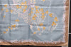 Authentic HERMES Carre 90 Scarf Flower Motif Silk Brown Blue Box 7027D