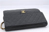 Authentic CHANEL Calf Skin Matelasse Chain Shoulder Bag Purse Black CC 7028D