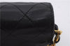 Authentic CHANEL Calf Skin Matelasse Chain Shoulder Bag Purse Black CC 7028D