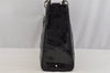 Authentic Christian Dior Diorissimo Cannage Tote Hand Bag Enamel Black CD 7028I