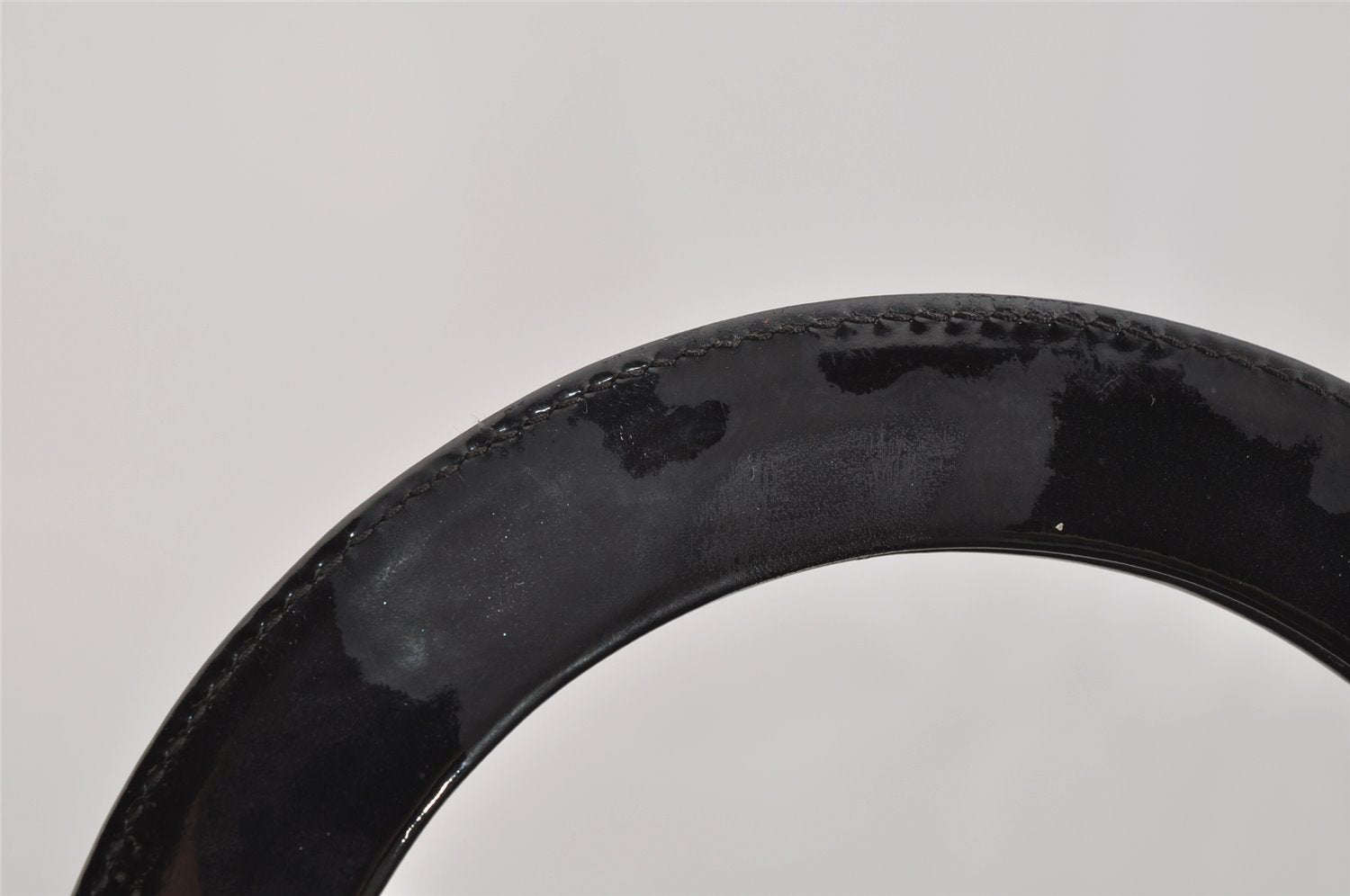 Authentic Christian Dior Diorissimo Cannage Tote Hand Bag Enamel Black CD 7028I