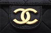 Authentic CHANEL Calf Skin Matelasse Chain Shoulder Bag Purse Black CC 7029D