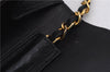 Authentic CHANEL Calf Skin Matelasse Chain Shoulder Bag Purse Black CC 7029D