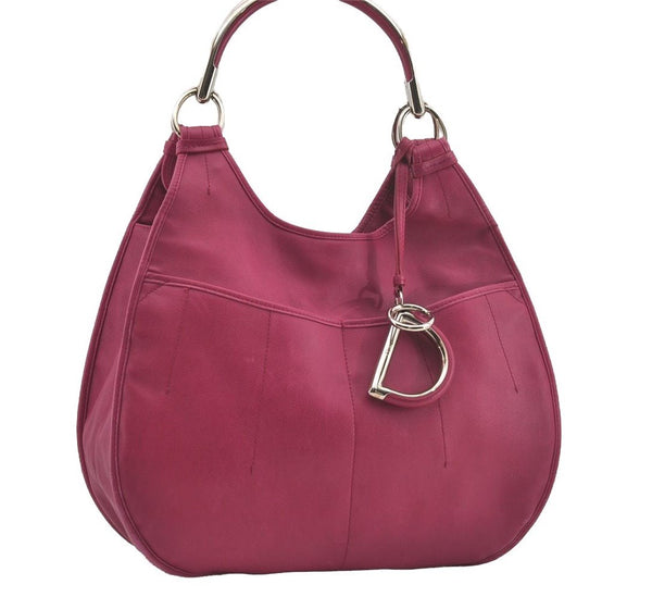 Authentic Christian Dior Vintage Shoulder Tote Bag Leather Pink 7029I