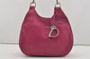 Authentic Christian Dior Vintage Shoulder Tote Bag Leather Pink 7029I