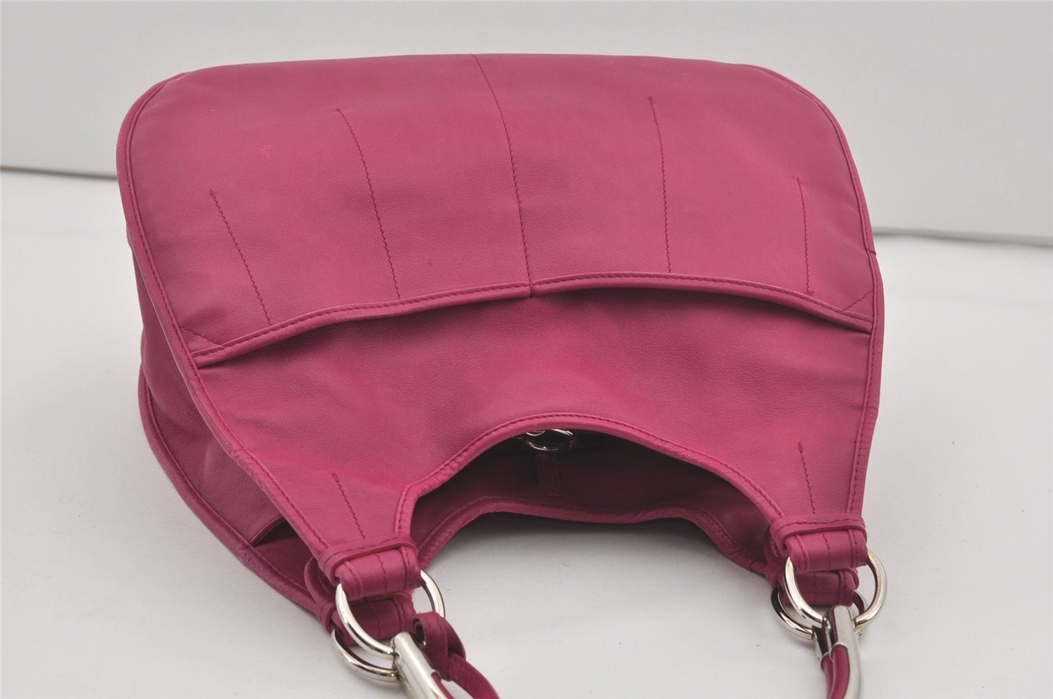 Authentic Christian Dior Vintage Shoulder Tote Bag Leather Pink 7029I