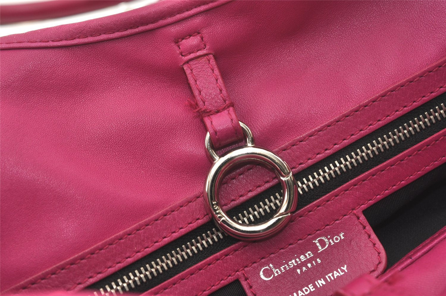 Authentic Christian Dior Vintage Shoulder Tote Bag Leather Pink 7029I