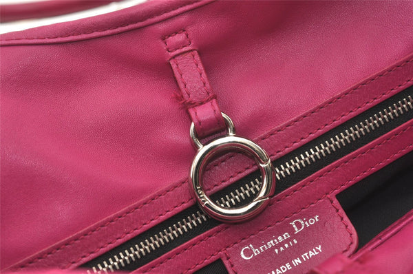 Authentic Christian Dior Vintage Shoulder Tote Bag Leather Pink 7029I