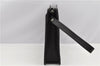 Authentic BURBERRY Vintage Leather Clutch Hand Bag Purse Black 7030F