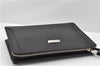 Authentic BURBERRY Vintage Leather Clutch Hand Bag Purse Black 7030F
