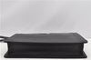 Authentic BURBERRY Vintage Leather Clutch Hand Bag Purse Black 7030F