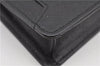 Authentic BURBERRY Vintage Leather Clutch Hand Bag Purse Black 7030F